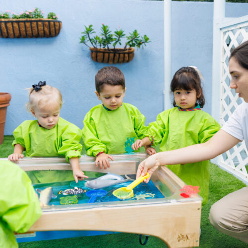 Toddler preschool students during classroom activities